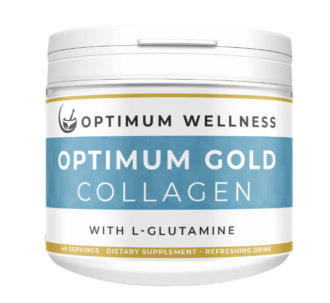 Optimum Gold Collagen 10,000mg with L-Glutamine 2,000mg & Free Clay Mask -Best tasting collagen on the market no nasty artificial flavours - 42 days of supply